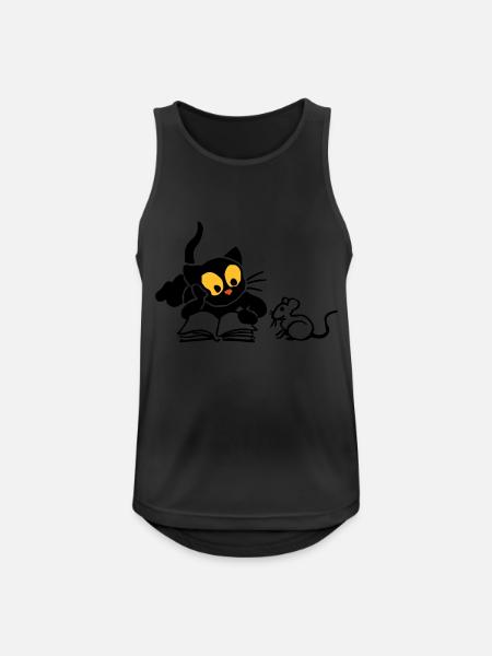 Kitten reading - Men's Breathable Tank Top - black