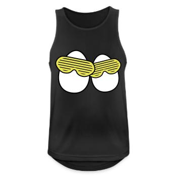 Funky Eggs - Men's Breathable Tank Top - black - Front - Nick (188cm)