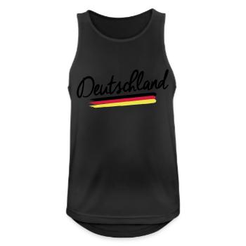 Deutschland - Germany - Bundesrepublik -Flagge BRD - Männer Tank Top atmungsaktiv - Schwarz - Vorne - Nick (188cm)