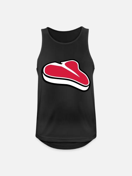 Steak - Männer Tank Top atmungsaktiv - Schwarz