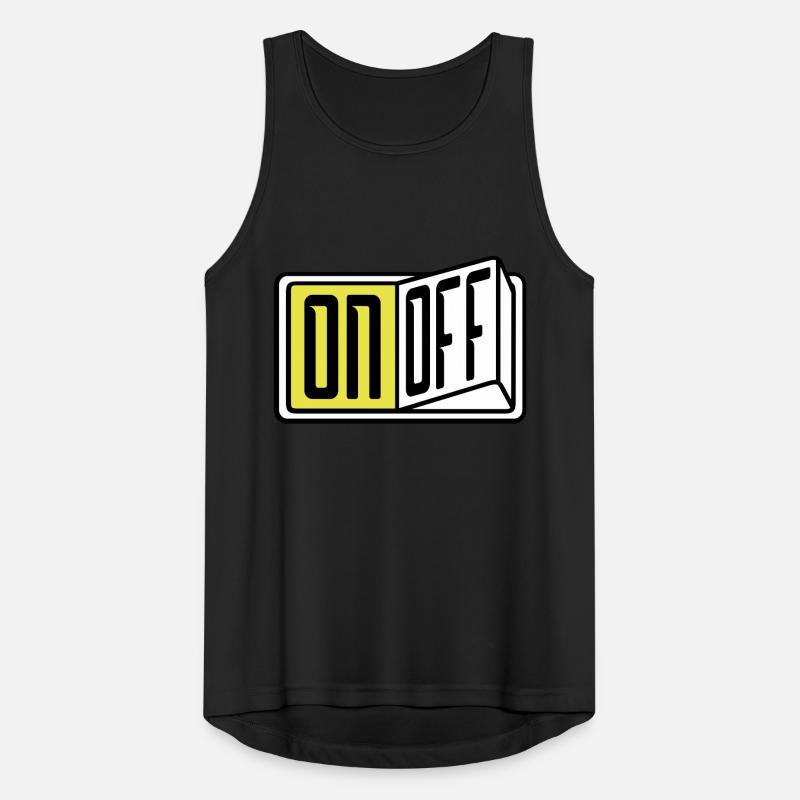 on off switch button button turn off Men's Breathable Tank Top