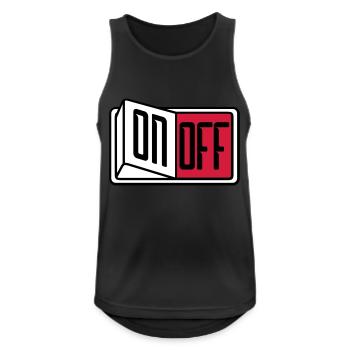 off on schalter taste button einschalten ausschalt - Männer Tank Top atmungsaktiv - Schwarz - Vorne - Nick (188cm)