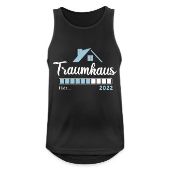 Traumhaus 2022 lädt - Hausbau Richtfest Geschenk - Männer Tank Top atmungsaktiv - Schwarz - Vorne - Nick (188cm)