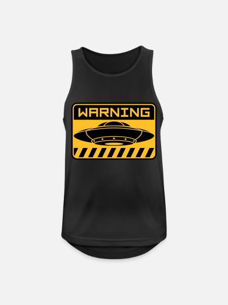 Warning shield flying UFOs - Men's Breathable Tank Top - black