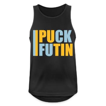Conception du logo Puck Futin - Débardeur respirant Homme - noir - Devant - Nick (188cm)