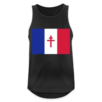 Drapeau de la FFL - Débardeur respirant Homme - noir - Devant - Nick (188cm)