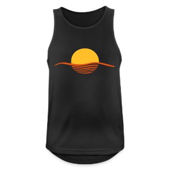 Sonne - Männer Tank Top atmungsaktiv - Schwarz - Vorne - Nick (188cm)