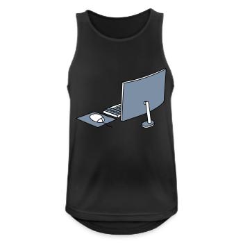 souris clavier écran bureau à domicile bureau travail - Débardeur respirant Homme - noir - Devant - Nick (188cm)
