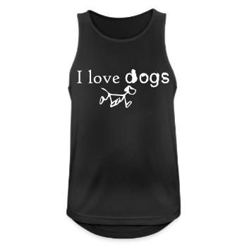 HUND: Ich liebe Hunde - Männer Tank Top atmungsaktiv - Schwarz - Vorne - Nick (188cm)