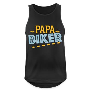 Papa Biker - - Männer Tank Top atmungsaktiv - Schwarz - Vorne - Nick (188cm)