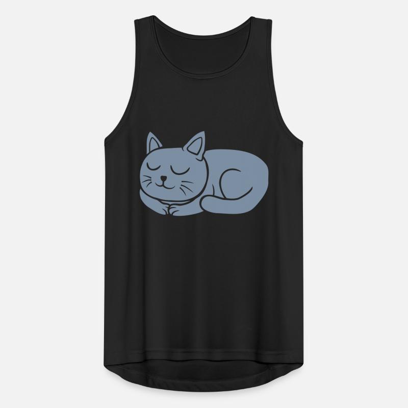 Chat endormi Comic Débardeur respirant Homme