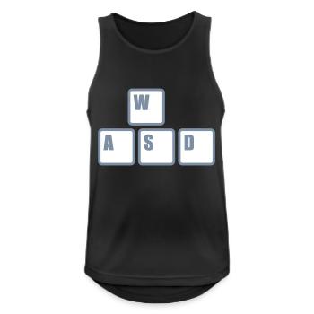 Computer WASD Tastatur Tasten - Männer Tank Top atmungsaktiv - Schwarz - Vorne - Nick (188cm)