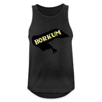 borkum insel - Männer Tank Top atmungsaktiv - Schwarz - Vorne - Nick (188cm)