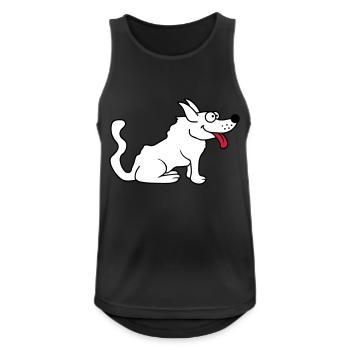 Dear dog sticks out his tongue happily - Men's Breathable Tank Top - black - Front - Nick (188cm)