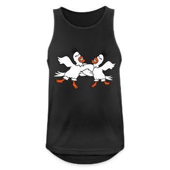 2 canards danse cercle danse polka fête célébrer le plaisir - Débardeur respirant Homme - noir - Devant - Nick (188cm)