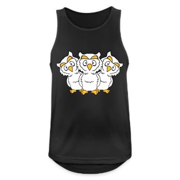 3 Eulen Team Freunde Party Crew drei Brüder Truppe - Männer Tank Top atmungsaktiv - Schwarz - Vorne - Nick (188cm)