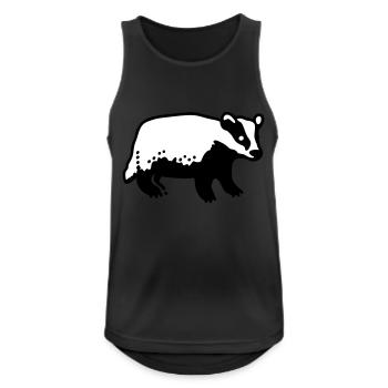 Dachs - Männer Tank Top atmungsaktiv - Schwarz - Vorne - Nick (188cm)