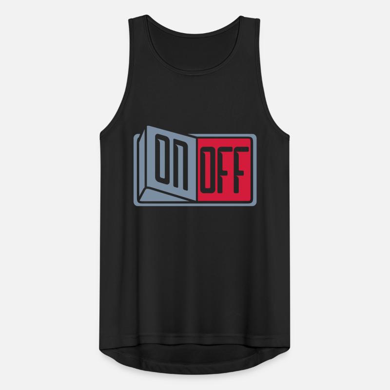 button off on switch button turn off Men's Breathable Tank Top
