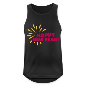 Happy New Year - Débardeur respirant Homme - noir - Devant - Nick (188cm)