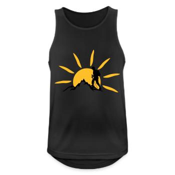 Freizeit - Berge Wanderer - Männer Tank Top atmungsaktiv - Schwarz - Vorne - Nick (188cm)