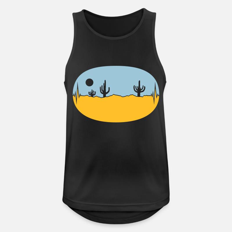 Skyline Frequenz Wüste Landschaft - Männer Tank Top atmungsaktiv - Schwarz