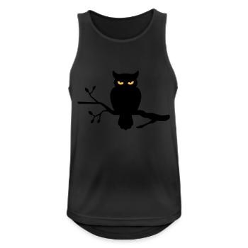 Eule auf Ast - Männer Tank Top atmungsaktiv - Schwarz - Vorne - Nick (188cm)