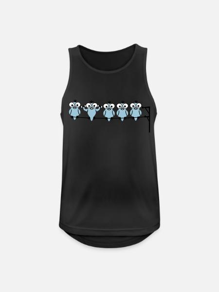 Vogel Sport - Männer Tank Top atmungsaktiv - Schwarz