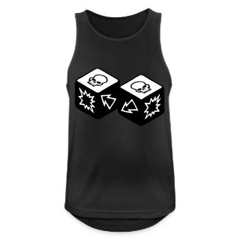 Double Skull - Débardeur respirant Homme - noir - Devant - Nick (188cm)