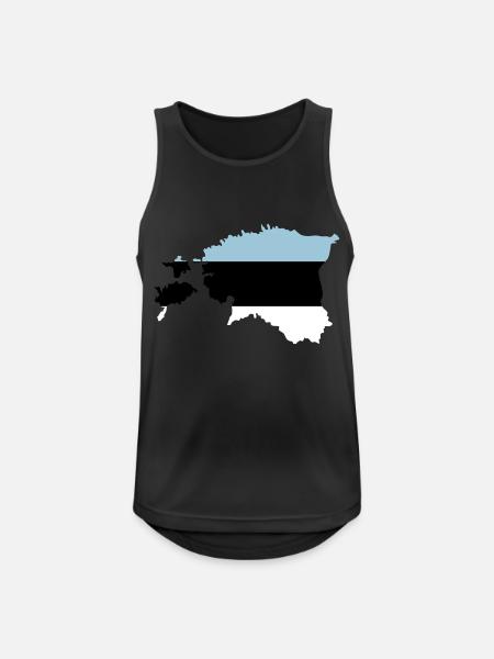 Estland - Männer Tank Top atmungsaktiv - Schwarz