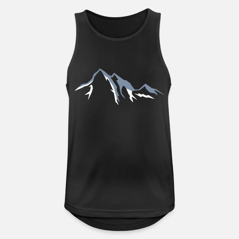 mountains_02 - Männer Tank Top atmungsaktiv - Schwarz