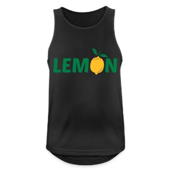 Création de logo LEMON - Débardeur respirant Homme - noir - Devant - Nick (188cm)