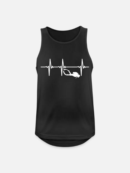 Heartbeat scuba diving - scuba diving - Men's Breathable Tank Top - black