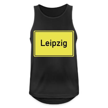 ortsschild leipzig - Männer Tank Top atmungsaktiv - Schwarz - Vorne - Nick (188cm)