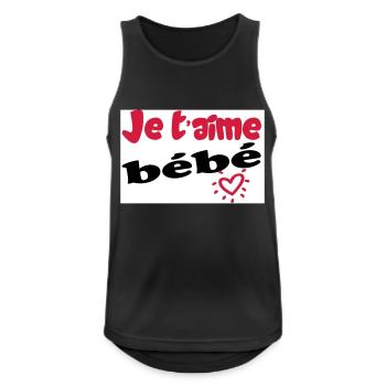 Je taime bébé - Débardeur respirant Homme - noir - Devant - Nick (188cm)