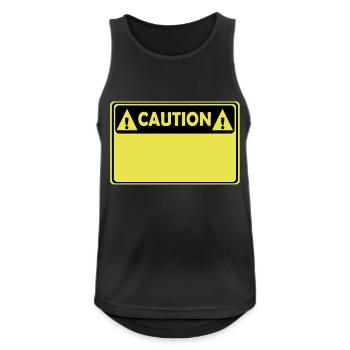 CAUTION - Männer Tank Top atmungsaktiv - Schwarz - Vorne - Nick (188cm)