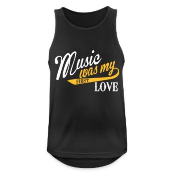 Music was my first Love - Débardeur respirant Homme - noir - Devant - Nick (188cm)
