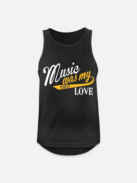 Music was my first Love - Men's Breathable Tank Top - black