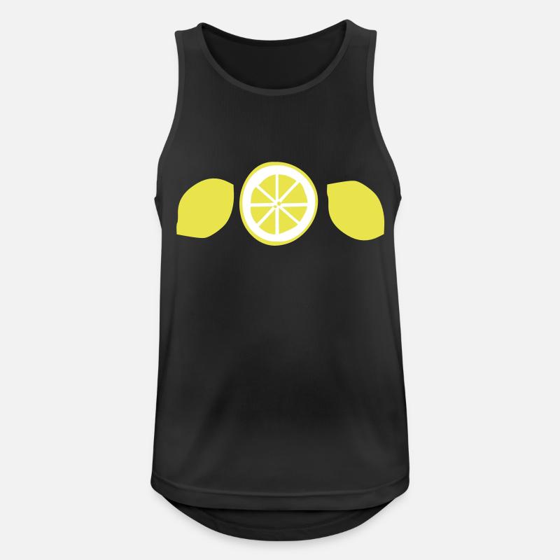 Lemon Obst Vektor - Männer Tank Top atmungsaktiv - Schwarz