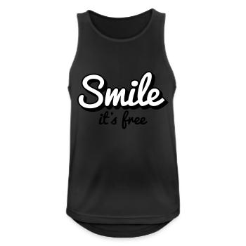 Smile it's free - Débardeur respirant Homme - noir - Devant - Nick (188cm)