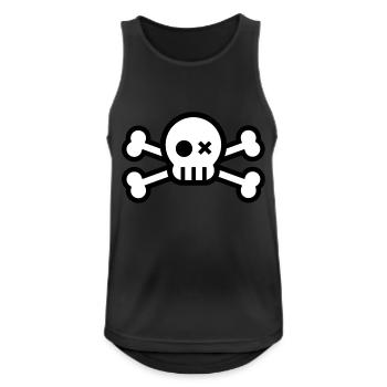 skull and crossbones - Men's Breathable Tank Top - black - Front - Nick (188cm)