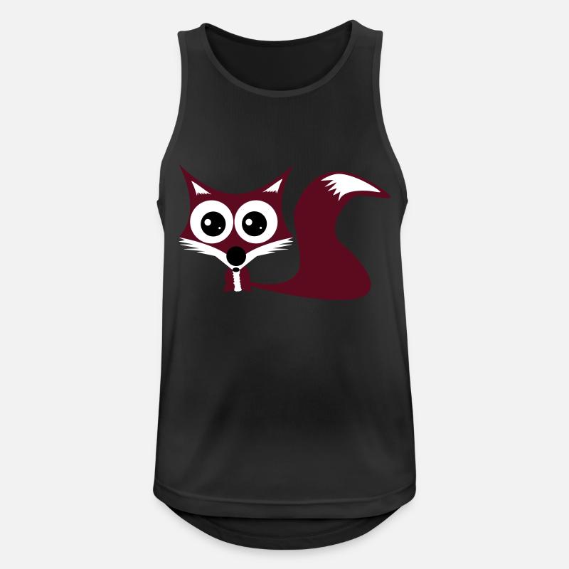 Fuchs - Männer Tank Top atmungsaktiv - Schwarz