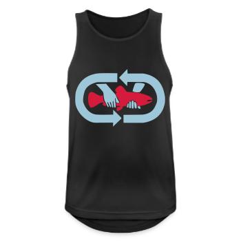 Catch & Release - Logo - Männer Tank Top atmungsaktiv - Schwarz - Vorne - Nick (188cm)