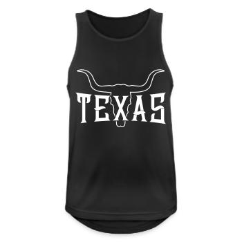 symbole squelette taureau texas - Débardeur respirant Homme - noir - Devant - Nick (188cm)
