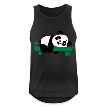 Fauler Panda - Männer Tank Top atmungsaktiv - Schwarz - Vorne - Nick (188cm)