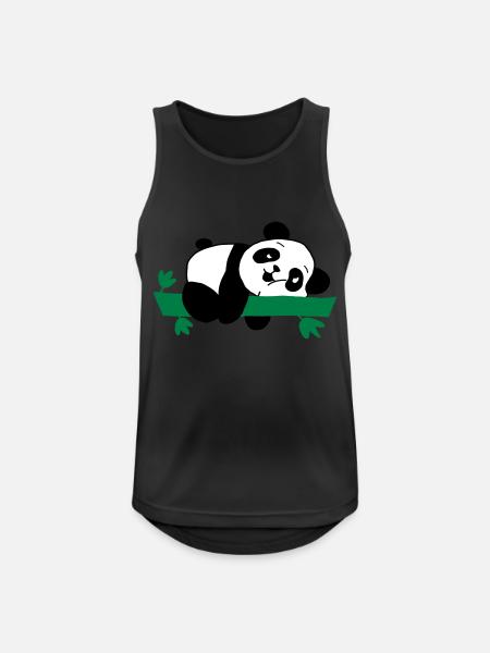 Lazy panda - Men's Breathable Tank Top - black