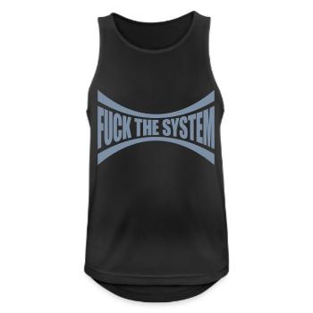 Fuck the system anarchy - Men's Breathable Tank Top - black - Front - Nick (188cm)