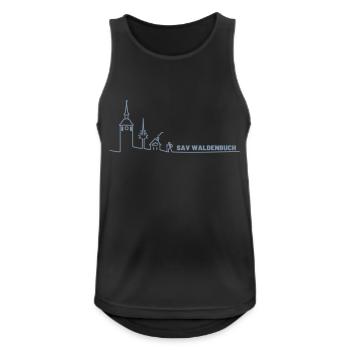 SAV Skyline Wabu, grau - Männer Tank Top atmungsaktiv - Schwarz - Vorne - Nick (188cm)