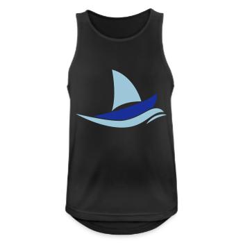 Segelboot - Männer Tank Top atmungsaktiv - Schwarz - Vorne - Nick (188cm)