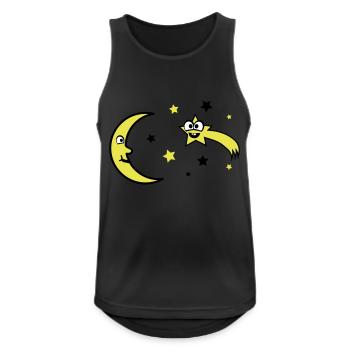 Lune et étoiles - Débardeur respirant Homme - noir - Devant - Nick (188cm)