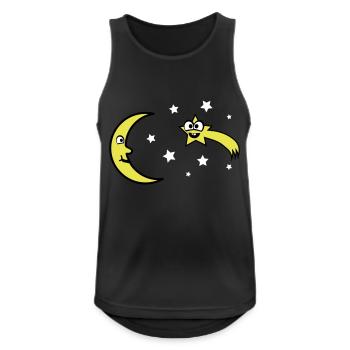 Lune et étoiles - Débardeur respirant Homme - noir - Devant - Nick (188cm)